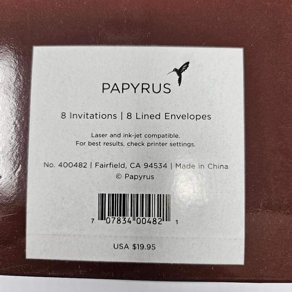 Papyrus Invitations 21 Cards Wedding Anniversary Lined Envelopes Heart & Ribbon